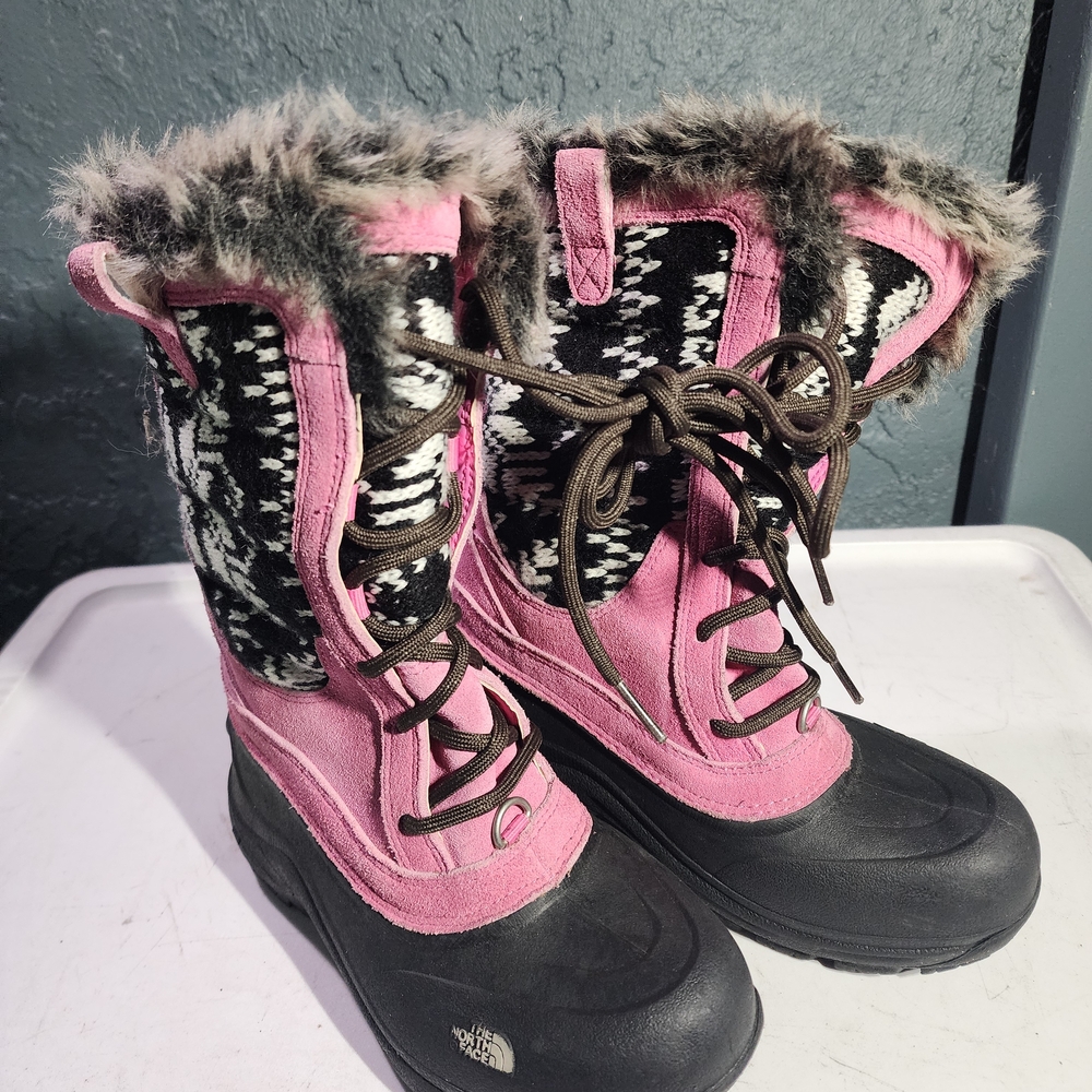 Pink and Black Winter Boots